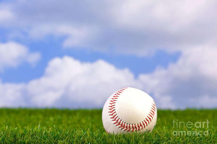 Baseball Photograph - Baseball on grass #2 by Richard Thomas