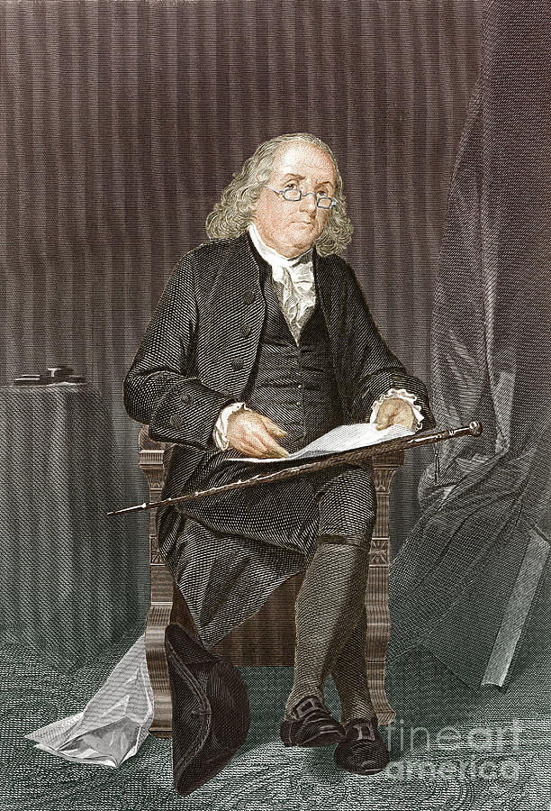 Benjamin Franklin Photograph - Benjamin Franklin, American Polymath #2 by New York Public Library