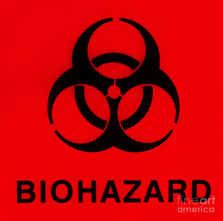 Biohazard Warning On Specimen Bag #2 Photograph by Photo Researchers, Inc.
