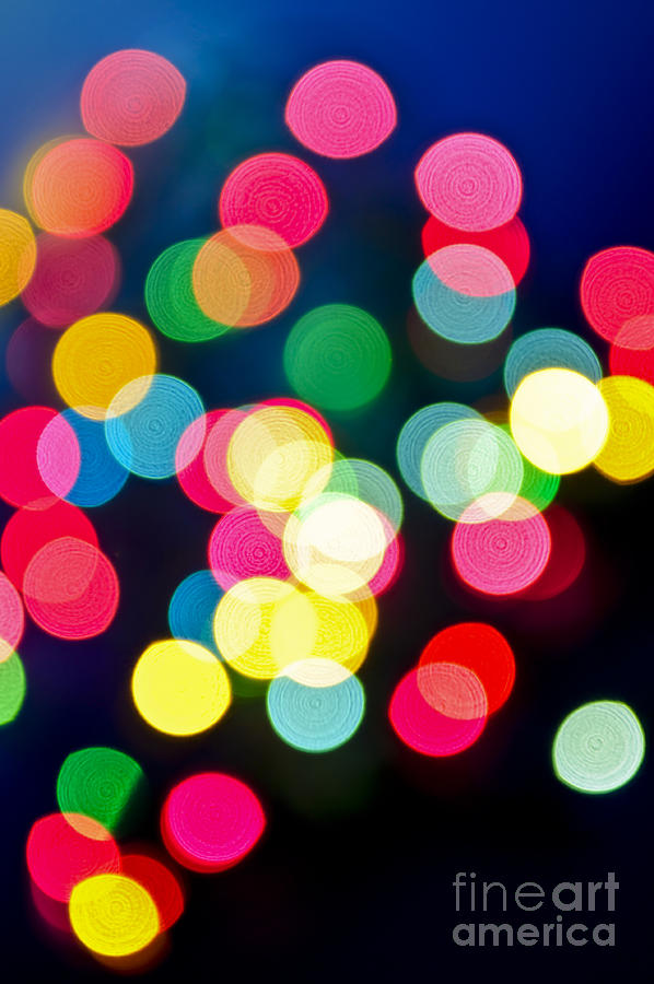 Blurred Christmas lights 1 Photograph by Elena Elisseeva