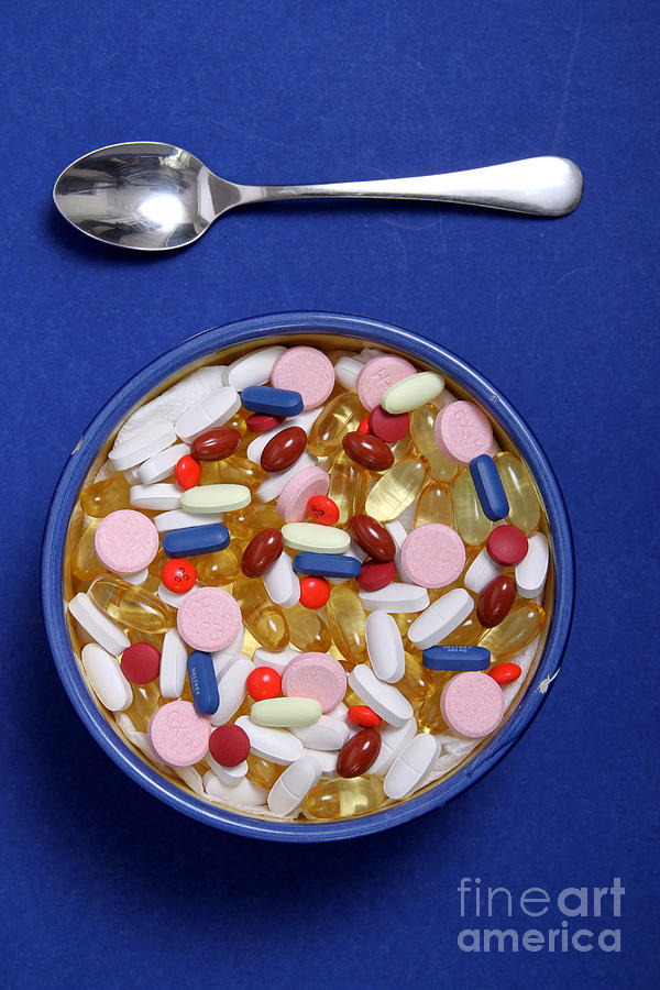 Bowl Of Pills #2 Photograph by Photo Researchers