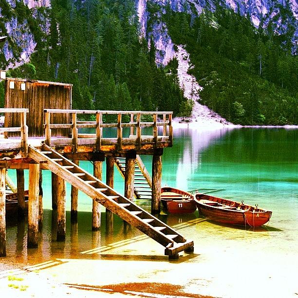 Boat Photograph - Braies #2 by Luisa Azzolini