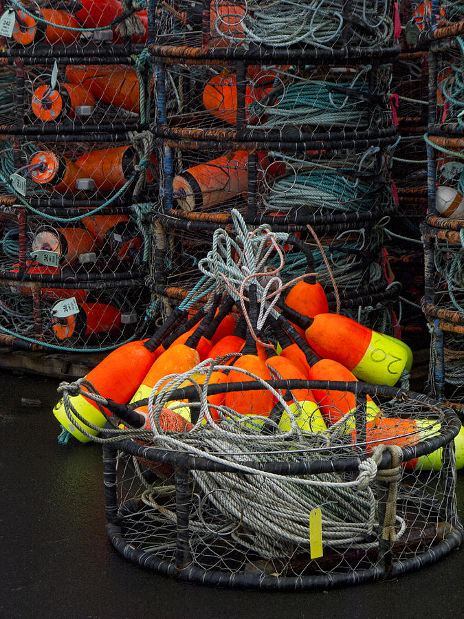 Rope Photograph - Buoys and Crabpots on the Oregon Coast #2 by Carol Leigh