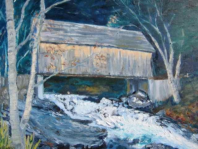 Catskill Covered Bridge #2 Painting by Kathryn Barry