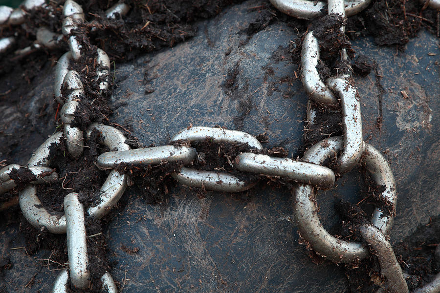 Chains On A Tire Photograph