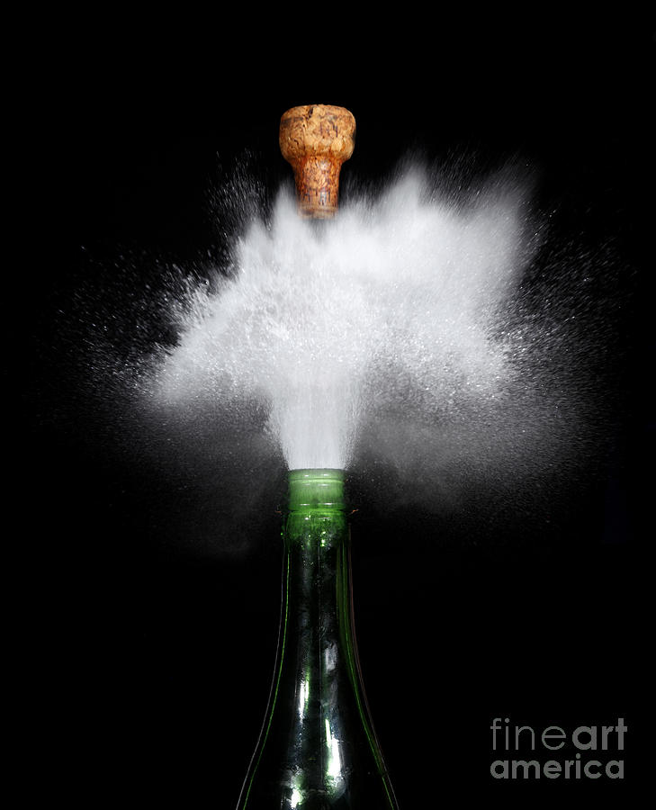 Champagne Cork Popping #6 by Ted Kinsman
