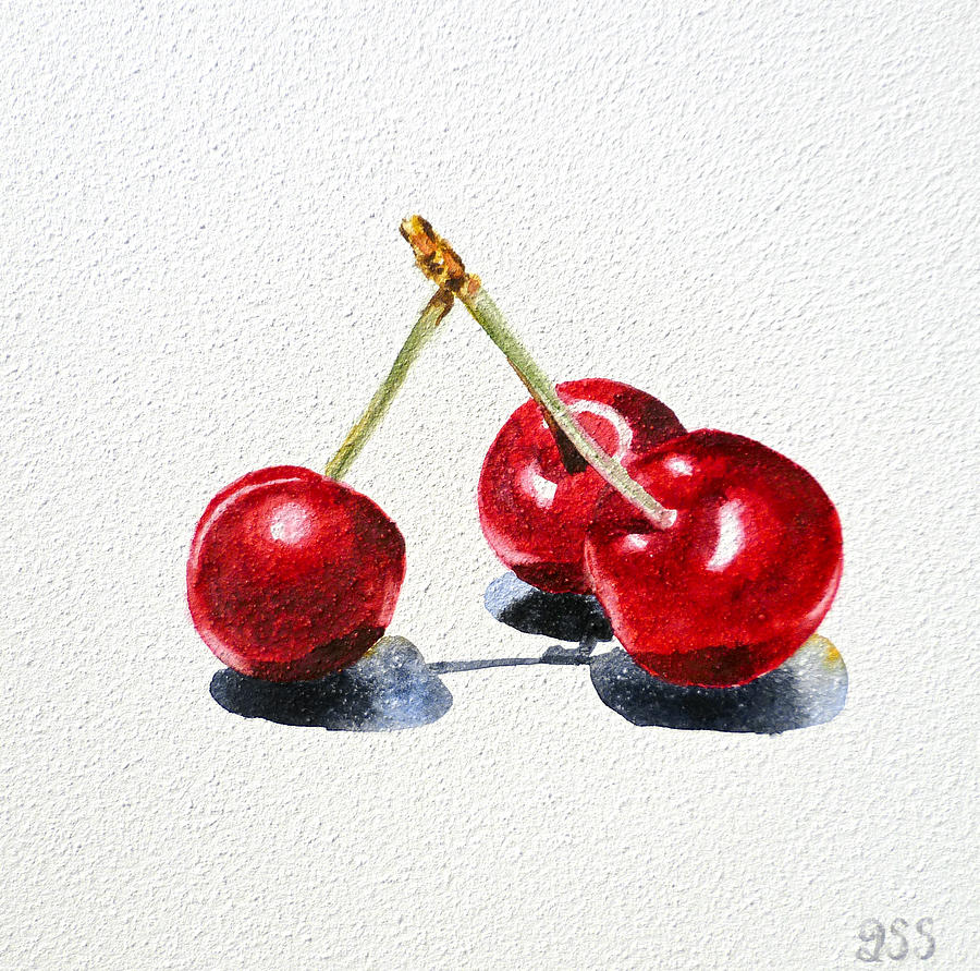 Fruit Painting - Cherries #2 by Irina Sztukowski