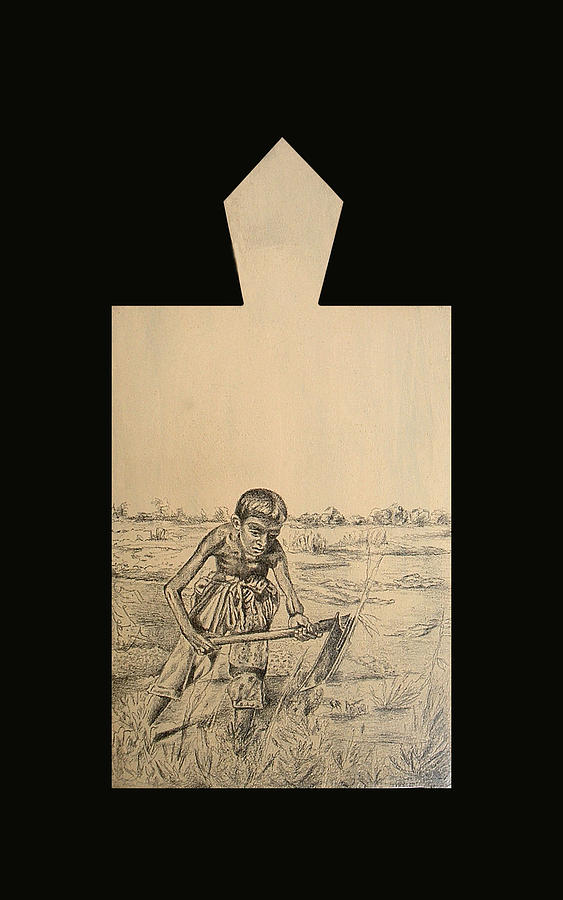 Child Education #2 Drawing by Manzoor Ali Solangi