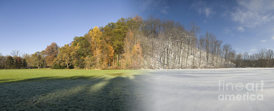 Composite Of Fall And Winter #2 Photograph by Ted Kinsman