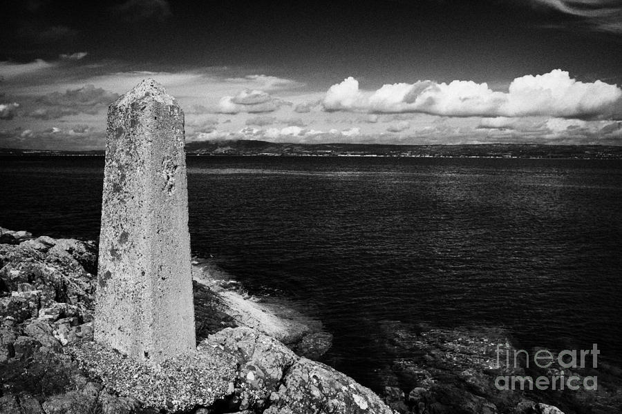 Concrete Photograph - concrete mile marker post originally erected for the RMS titanic speed trials in Belfast Lough #2 by Joe Fox
