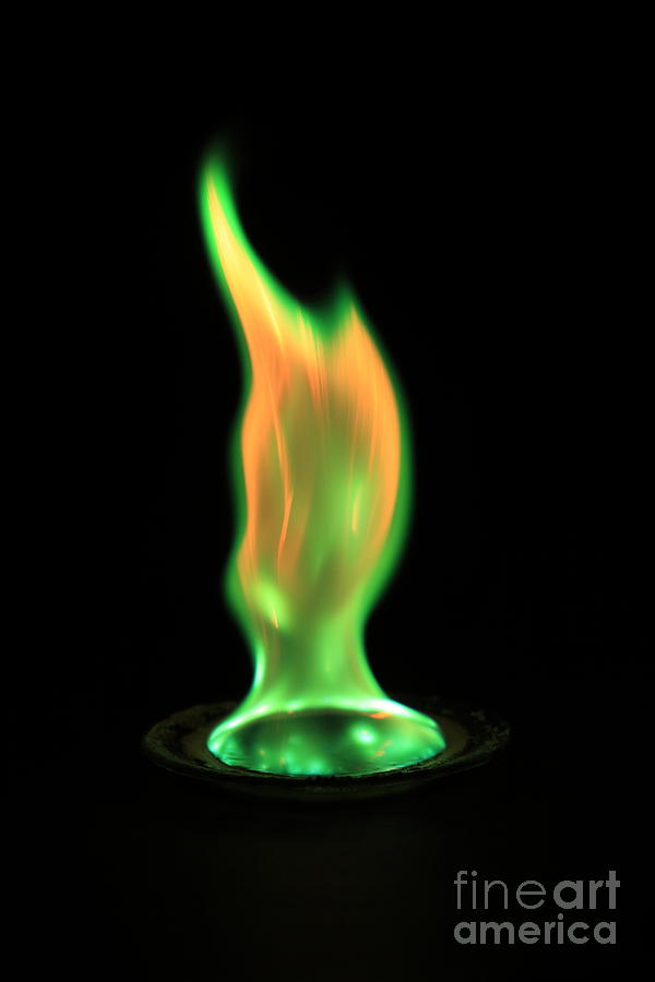 Copper(ii) Chloride Photograph - Copperii Chloride Flame Test #2 by Ted Kinsman