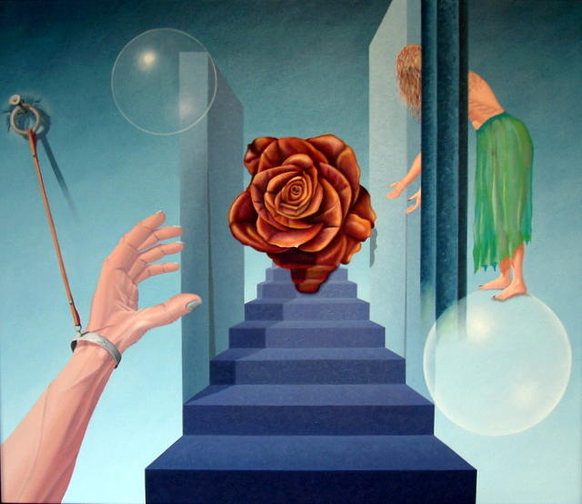 Rose Painting - Descent with a risk #2 by Jo  Willems