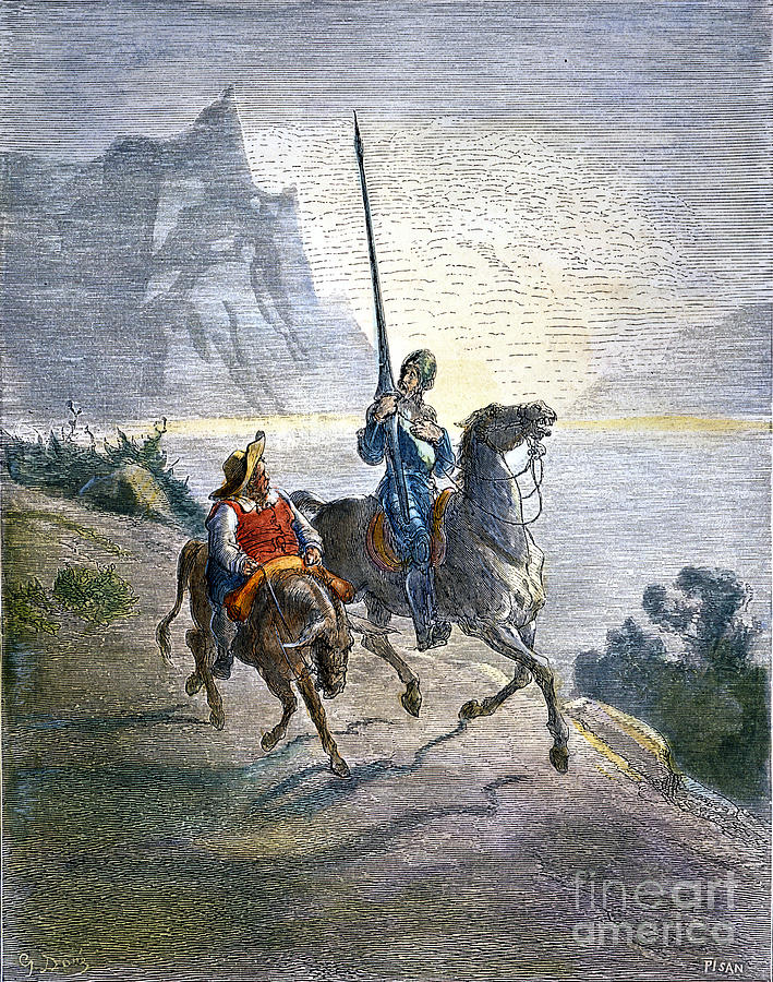 Book Drawing - Don Quixote #12 by Gustave Dore
