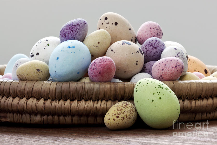 Easter Photograph - Easter eggs in a wicker basket #2 by Richard Thomas