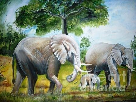 Elephant #2 Painting by Kanthasamy Nimalathasan