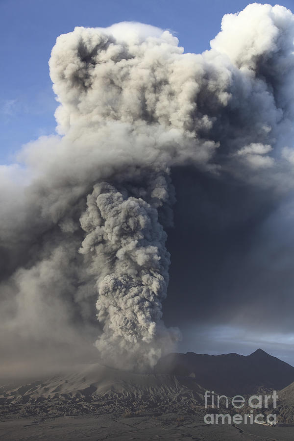 Massif Photograph - Eruption Of Ash Cloud From Mount Bromo #2 by Richard Roscoe