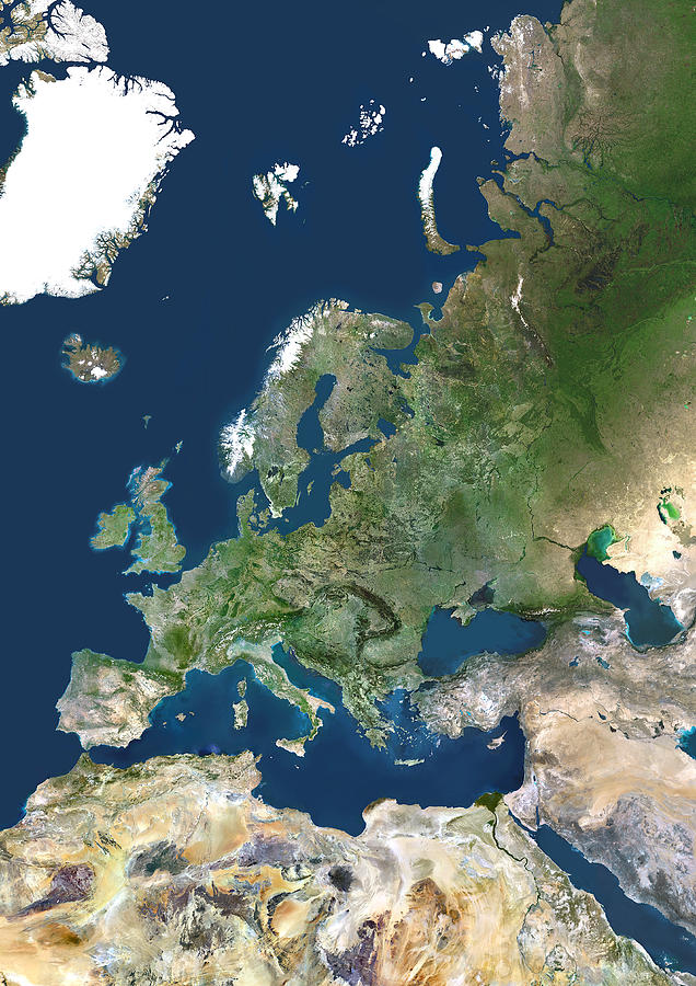 Europe, Satellite Image Photograph by Planetobserver - Fine Art America