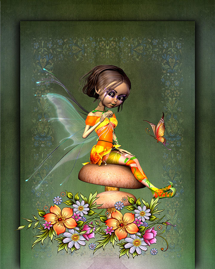 Fairy in the garden #2 Digital Art by John Junek