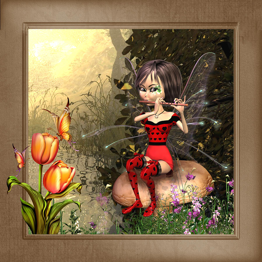 Fairy Playing The Flute Digital Art
