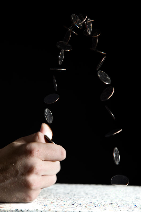 Coin Photograph - Flipping A Coin #2 by Ted Kinsman