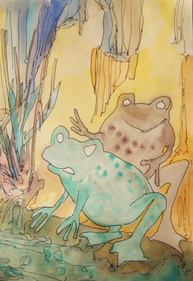 2 Frogs Painting by James Christiansen - Pixels