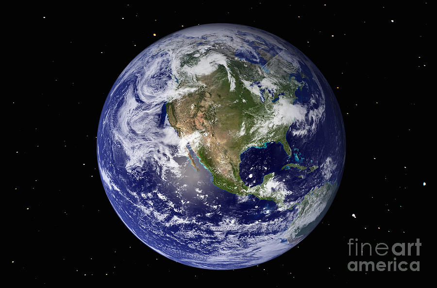 Full Earth Showing North America #2 Photograph by Stocktrek Images