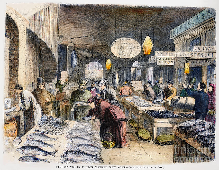 Fulton Fish Market, 1869 #2 Photograph by Granger