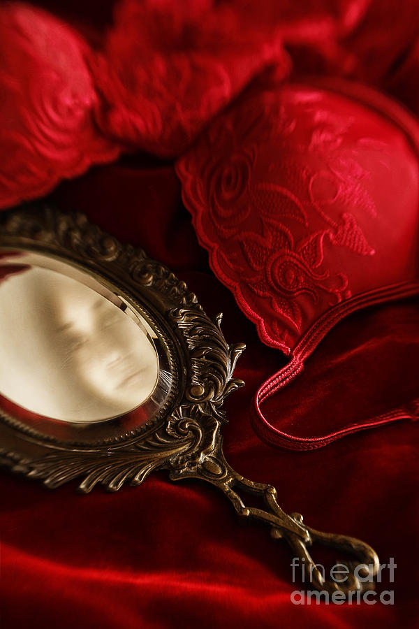 Gilded antique mirror with reflection  #2 Photograph by Sandra Cunningham