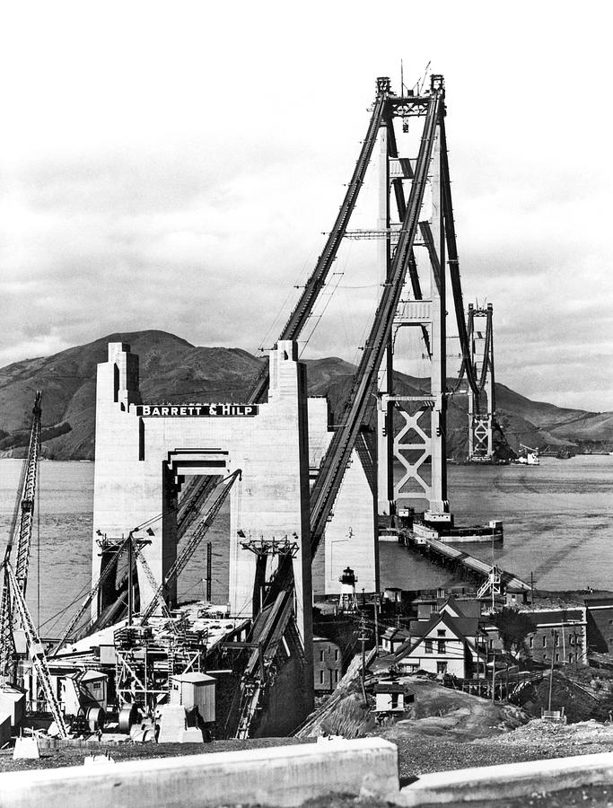 Golden Gate Bridge Work #10 Photograph by Underwood Archives