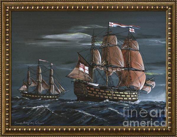 Trafalgar Painting - HMS Victory #2 by Rich Holden