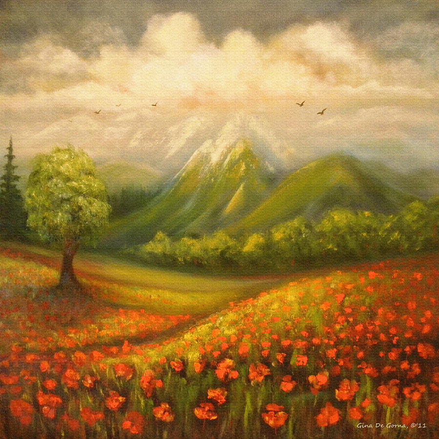In the Old Mountains #2 Painting by Gina De Gorna