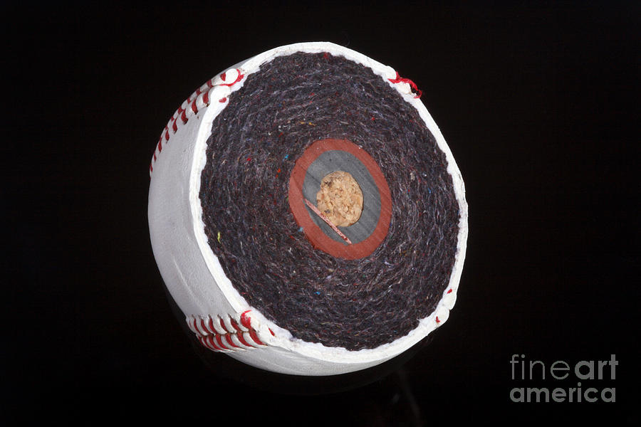 Baseball Photograph - Inside A Baseball #2 by Ted Kinsman