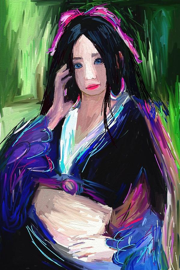 Japanese girl #2 Painting by Bogdan Floridana Oana