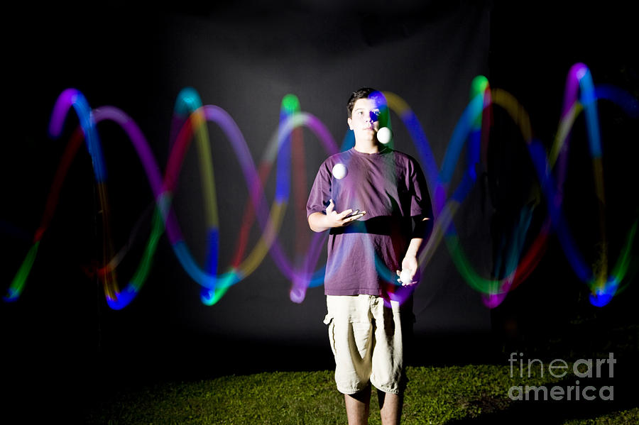 Juggling Light-up Balls #2  by Ted Kinsman