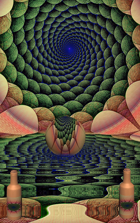 Bottle Digital Art - Kaleidoscope Pond #2 by Robin Meade