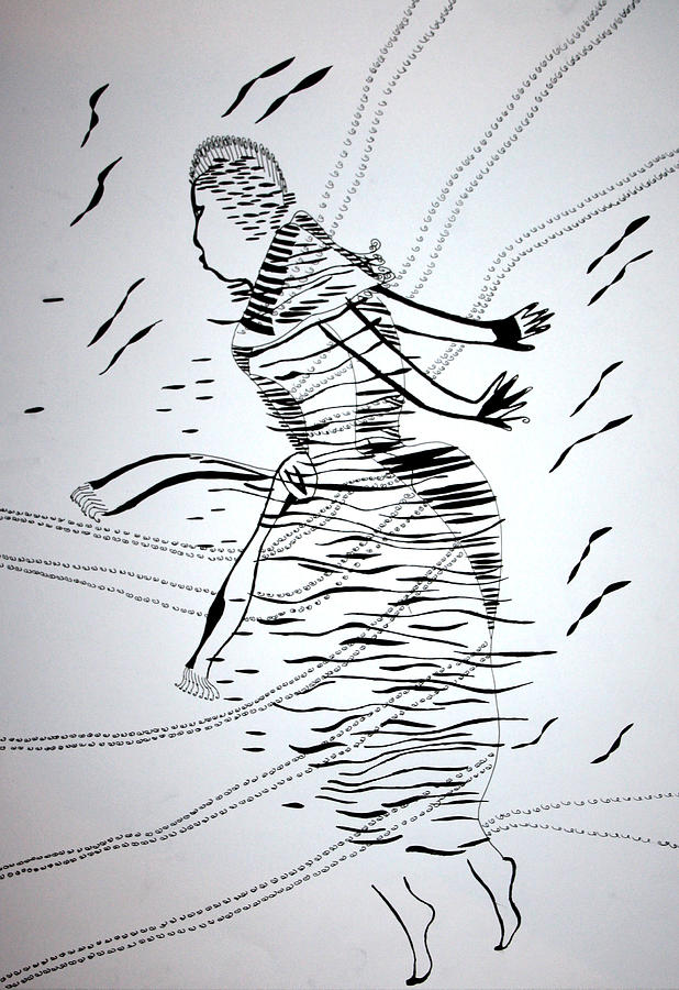 Kiganda dance - Uganda #2 Drawing by Gloria Ssali