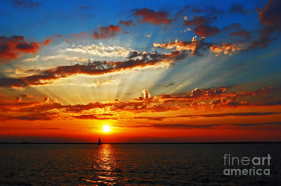 Lake Erie Sunset Photograph - Lake Erie Sunset #2 by Lila Fisher-Wenzel