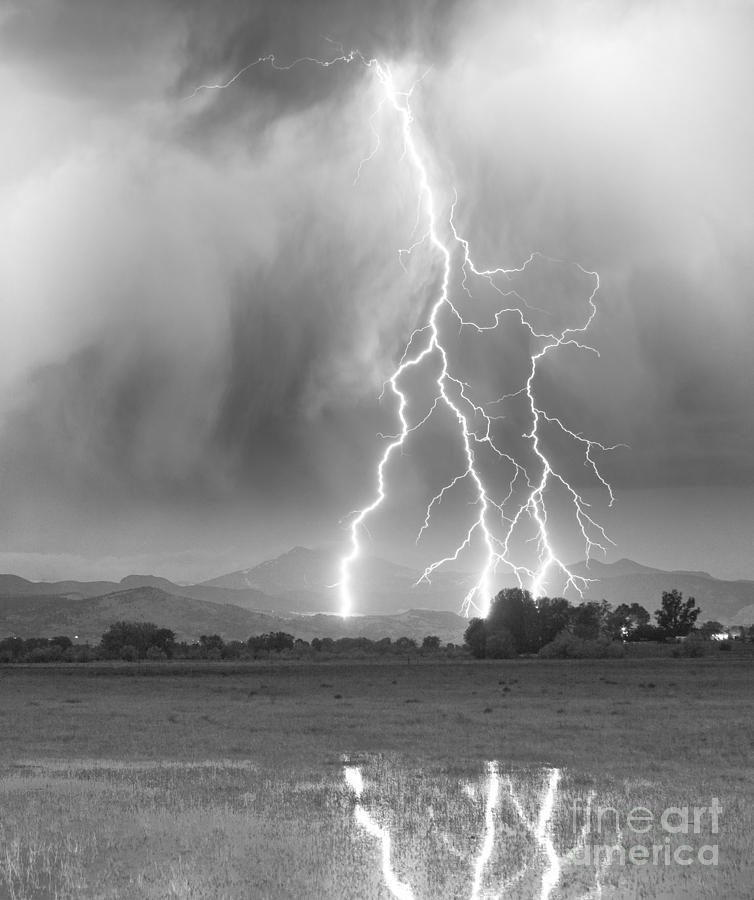 Lightning Striking Longs Peak Foothills 6 Photograph