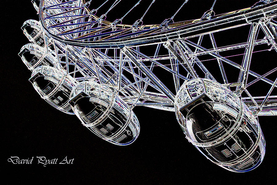 London Digital Art - London Eye art #2 by David Pyatt
