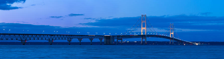 Mackinac Bridge in Evening Photograph by Twenty Two North Photography ...