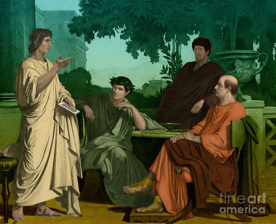 Maecenas With Virgil, Horace And Varius #2 Photograph by Photo Researchers
