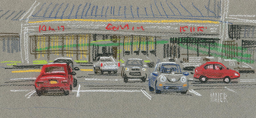 Car Painting - Mall Parking #2 by Donald Maier