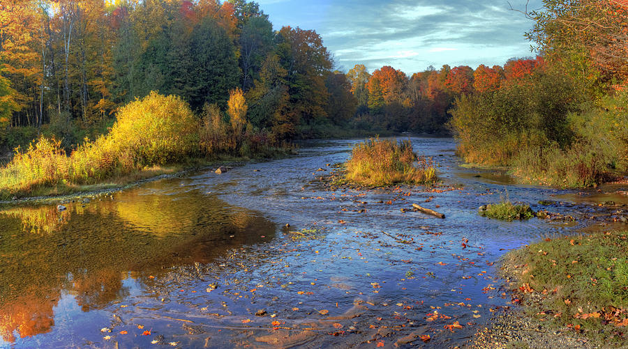 Fall Photograph - Manistee River in Fall #2 by Twenty Two North Photography