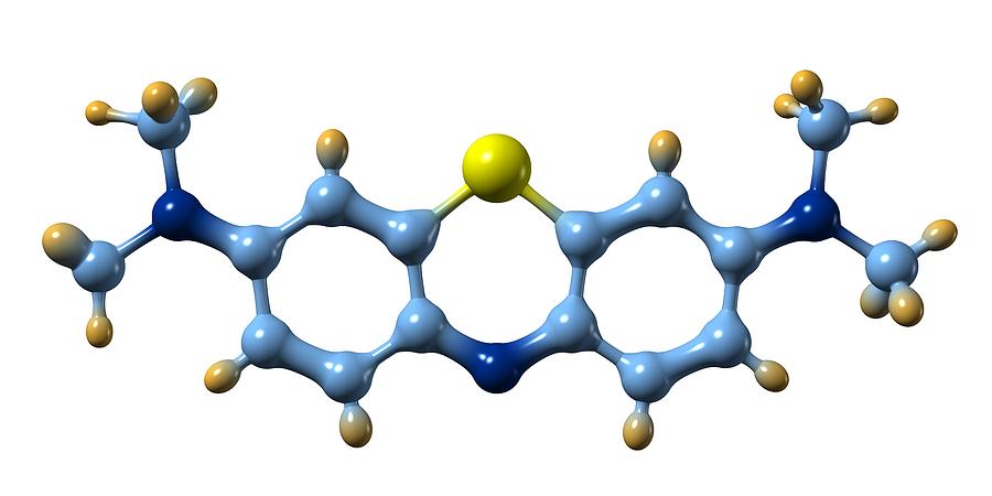 Methylene Blue Photograph - Methylene Blue, Molecular Model #2 by Dr Mark J. Winter