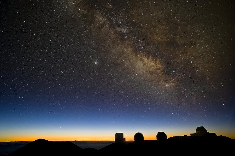 Milky Way And Observatories, Hawaii #2 Photograph by David Nunuk