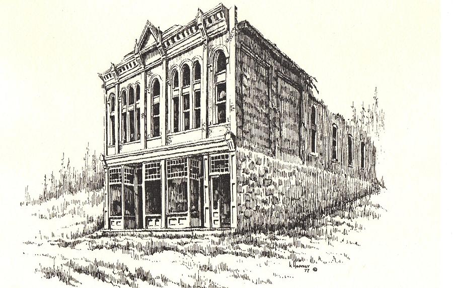 Miners Union Hall Granite Ghost Town Montana #2 Drawing by Kevin Heaney