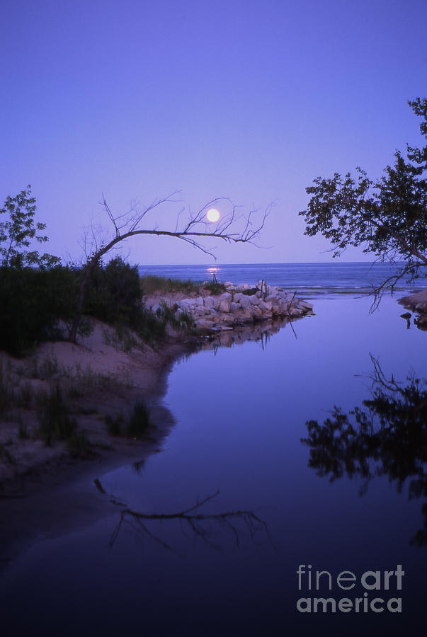Lake Michigan Photograph - Moonrise #2 by Timothy Johnson