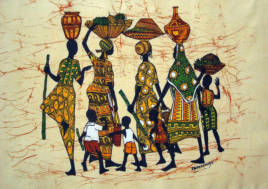 Market Tapestry - Textile - Mothers From The Market #2 by Joseph Kalinda