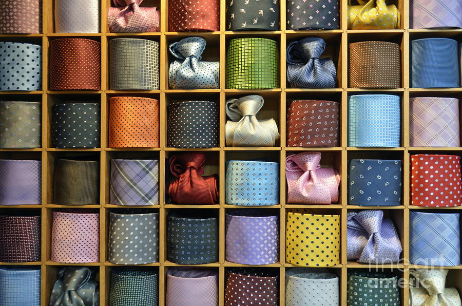 Neckties displayed in store Photograph by Sami Sarkis - Fine Art America