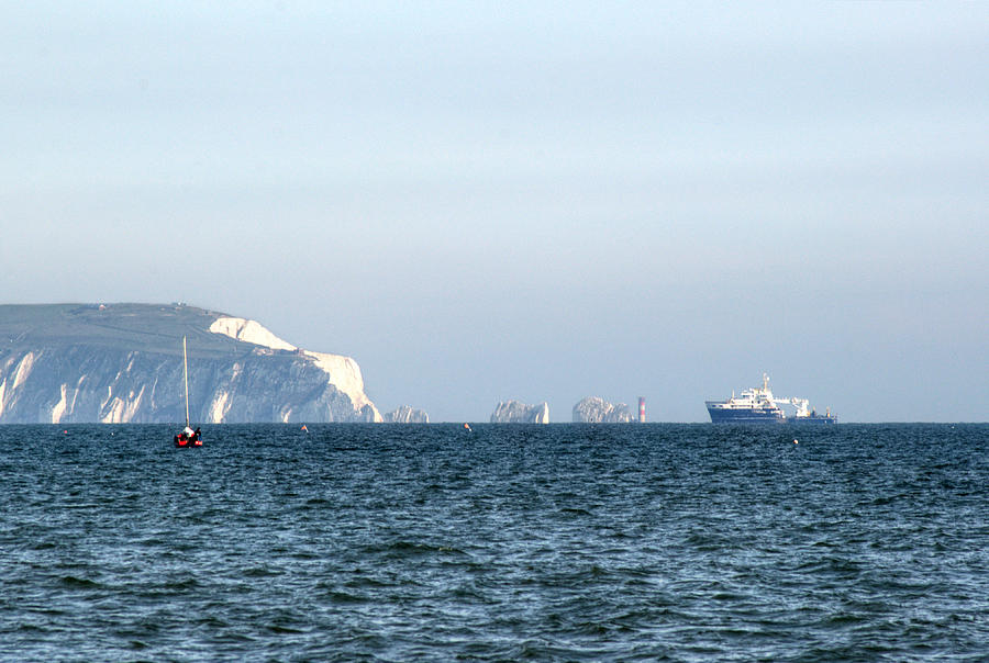 Needles on the Isle of Wight as viewed from Mudeford #2 Photograph by Chris Day